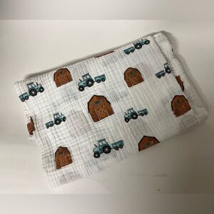 Lolly Banks Muslim Cotton Swaddle Blanket Farm Barn Tractor